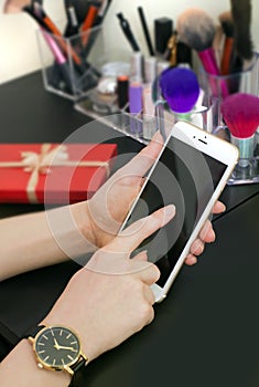 Girl using her smartphone