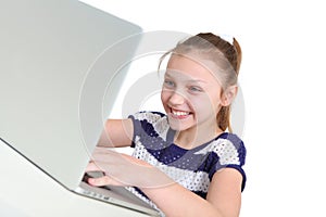 Girl using laptop