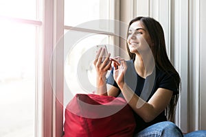 Girl Using Smartphone