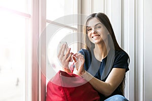 Girl Using Smartphone