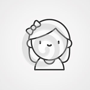 Girl vector icon sign symbol