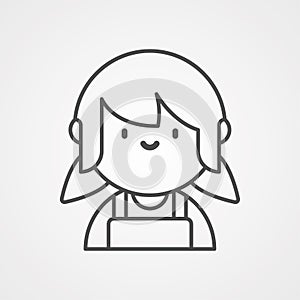 Girl vector icon sign symbol