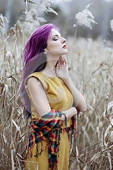 Girl with violet hair