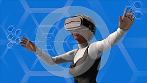 Girl in virtual reality