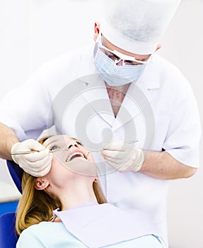 Girl visit to the dentist