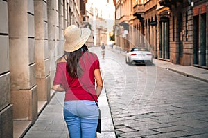 Girl visiting Italy