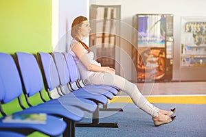 girl waiting at the airport