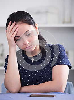 Girl waiting for phone call