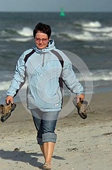 Girl Walk on beach