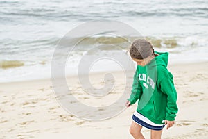 Girl walking on the beach