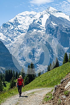 Girl walking in the Mountains