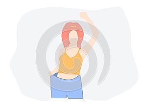 The girl was able to lose weight, vector chart