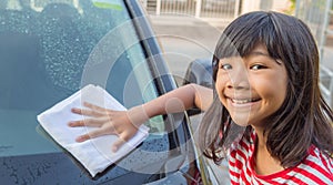 Girl Washing Car II