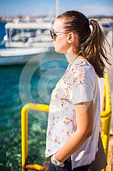 Girl watching sea