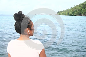 Girl watching sea