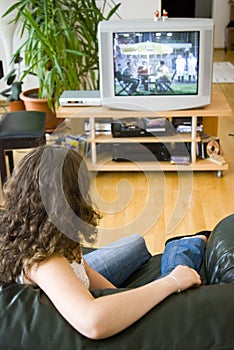 Girl watching tv