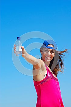 Girl with water bottle