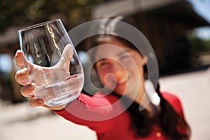 Girl with water glass