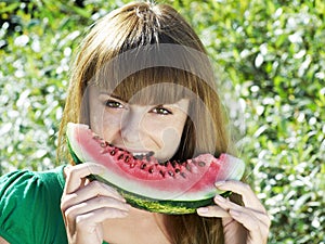 Girl with water-melon