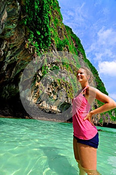 Girl in water, Phi Phi Islands, Thailand
