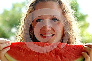 Girl with watermelon