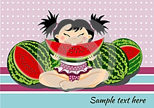 Girl with watermelon