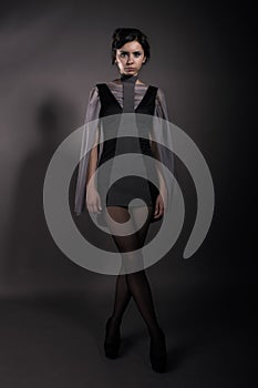 Girl wearing conceptual clothing