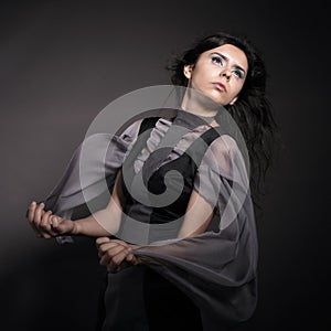 Girl wearing conceptual clothing