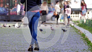 Girl wearing denim jeans