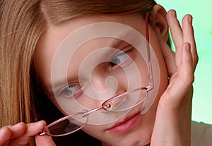 Girl wearing eyeglasses