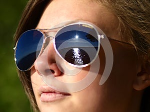 Girl wearing sunglasses