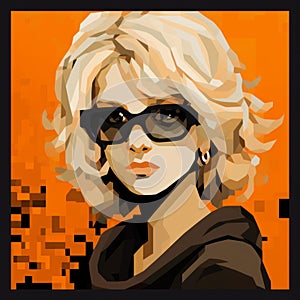 Sunglasses Girl: Pixel Perfect Noir Comic Art With Anime Influence photo