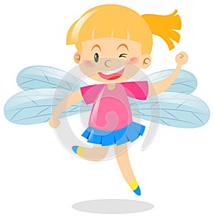 Girl wearing wings custum