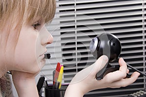 Girl and web camera