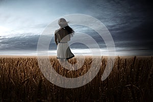 Girl in Wheat Field