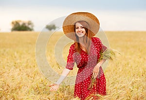 Girl at wheat field