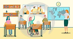 Girl in Wheelchair Answering Teachers Question
