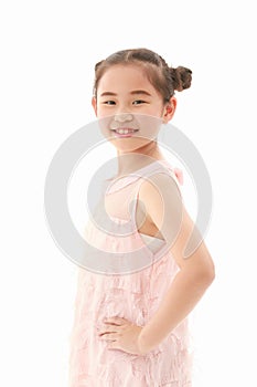 Girl on white background