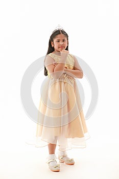 Girl on white background