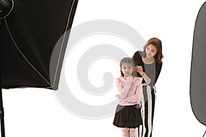 Girl on white background