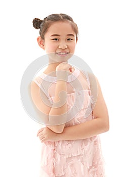 Girl on white background