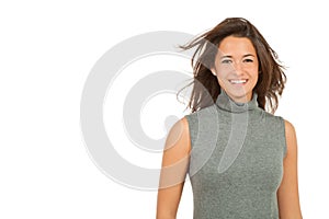 Girl on white background