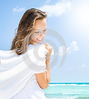 Girl With White Scarf