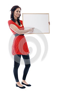 Girl with whiteboard