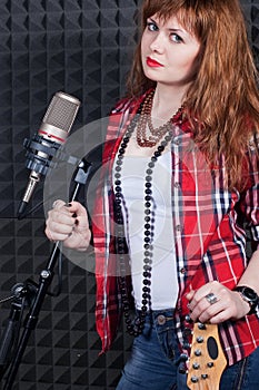 Girl wiht microphone