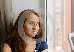 The girl at the window. photo