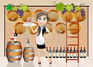 Girl in the winery