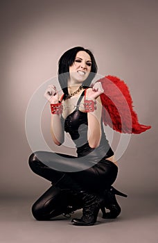 Girl with wings and handcuffs