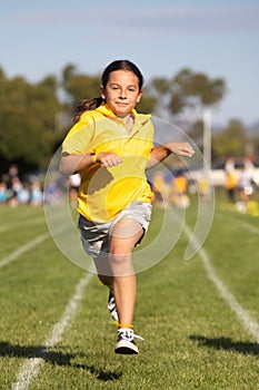 Girl winning sports race