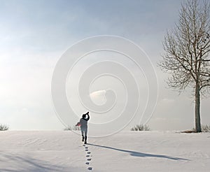 Girl on Winter Walk